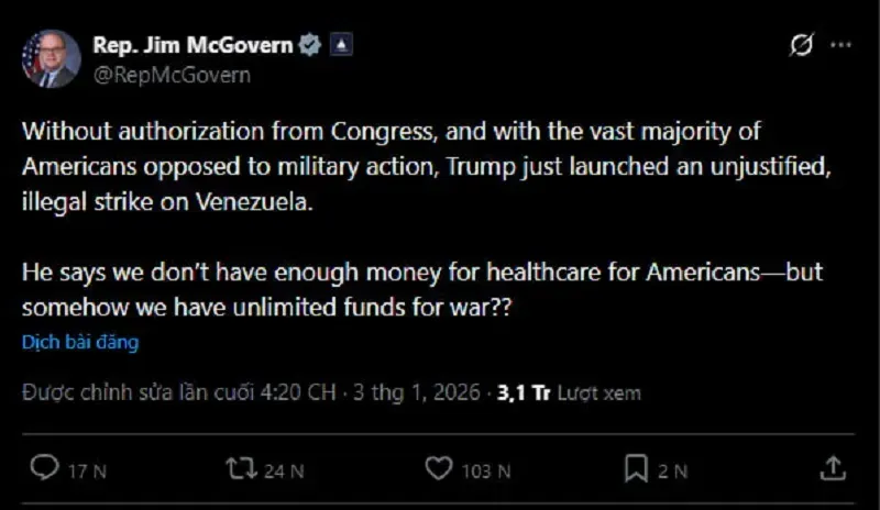 dang-dan-chu-nghi-ngo-tinh-hop-phap-cua-cuoc-tan-cong-venezuela-4.webp Đảng Dân chủ nghi ngờ tính hợp pháp của cuộc tấn công Venezuela
