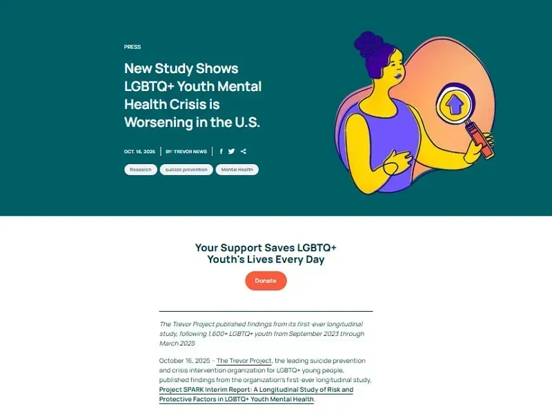 Căng thẳng tâm thần ở giới trẻ LGBTQ+ tại Hoa Kỳ gia tăng