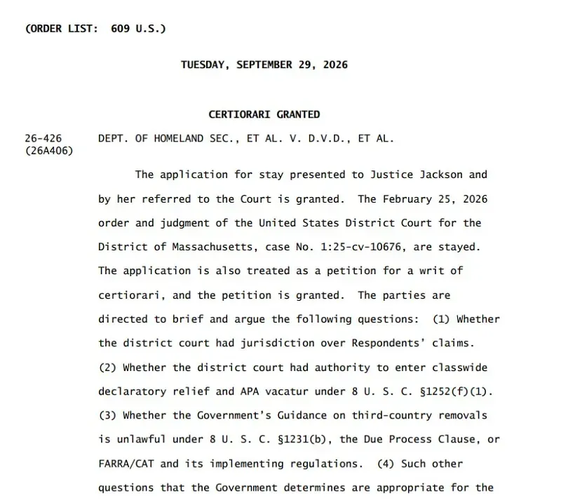 SCOTUS cho ph&eacute;p DHS tiếp tục ch&iacute;nh s&aacute;ch trục xuất nhanh người nhập cư tr&aacute;i ph&eacute;p