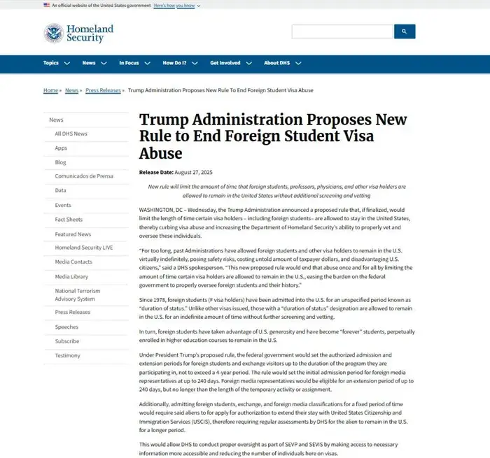 Hoa Kỳ đề xuất chính sách yêu cầu sinh viên quốc tế gia hạn visa định kỳ