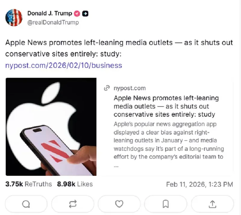 FTC y&ecirc;u cầu Apple điều tra c&aacute;o buộc thi&ecirc;n vị ch&iacute;nh trị tr&ecirc;n Apple News