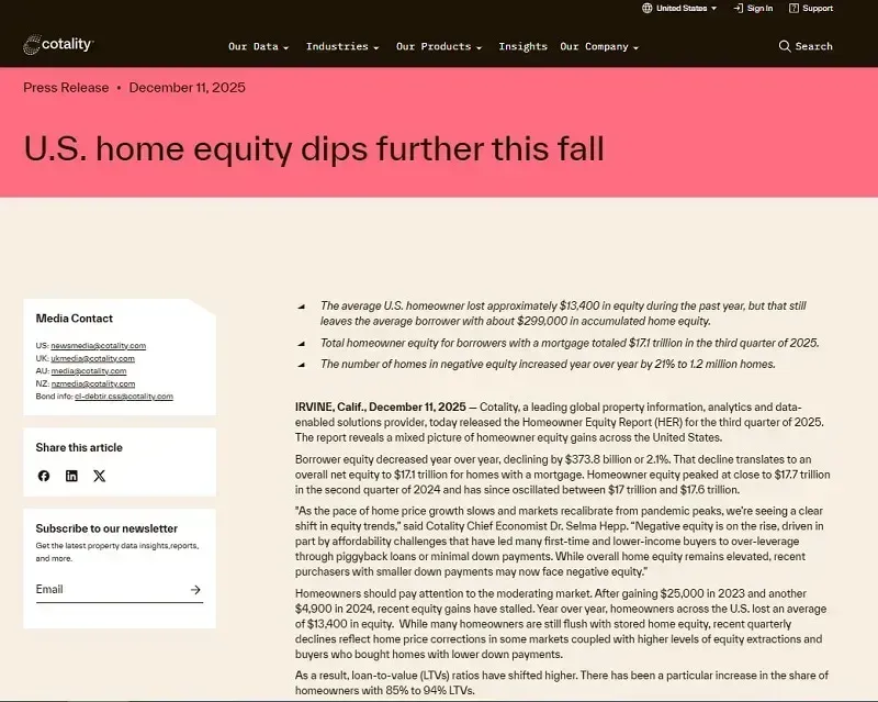 Hoa-Ky-gia-nha-giam-khien-chu-so-huu-mat-hang-nghin-USD-tai-san-2.webp Hoa Kỳ: Giá nhà giảm khiến chủ sở hữu mất hàng nghìn USD tài sản