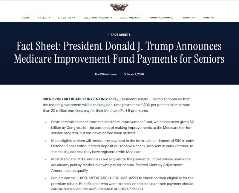 &Ocirc;ng Trump c&ocirc;ng bố khoản hỗ trợ 90 USD cho hơn 20 triệu người cao tuổi