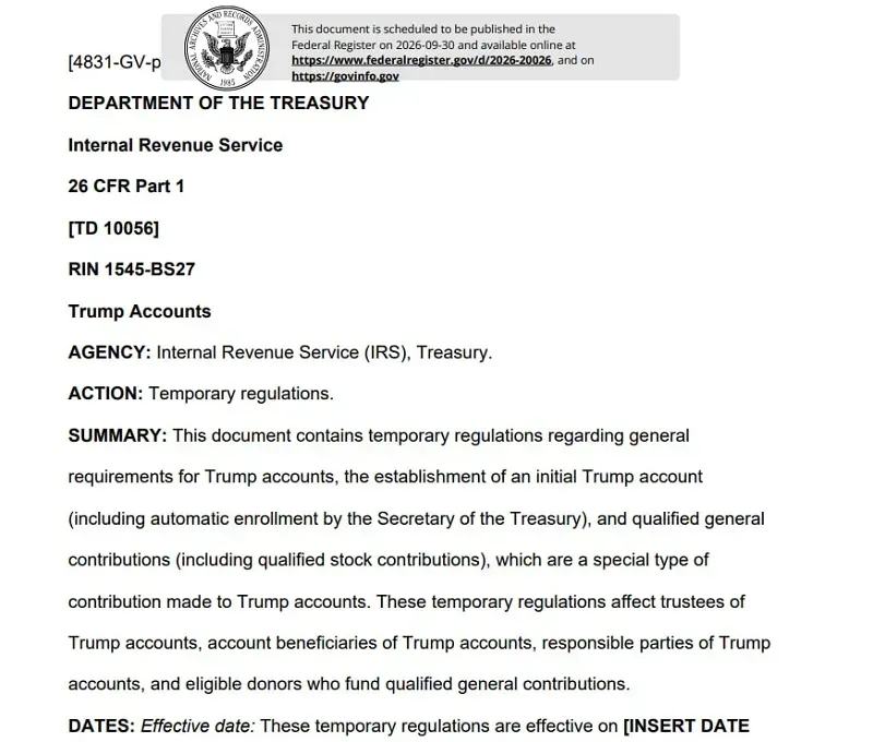 Hoa Kỳ sẽ tự động mở Trump Accounts cho h&agrave;ng triệu trẻ em