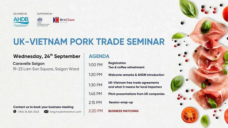 Vương quốc Anh thúc đẩy xuất khẩu thịt lợn sang Việt Nam