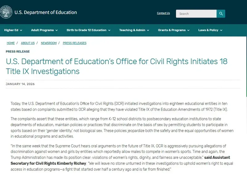 ED khởi xướng điều tra 18 cơ sở gi&aacute;o dục tại 10 tiểu bang