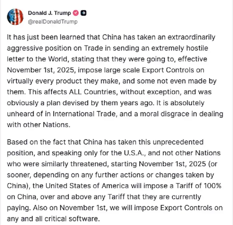 Bị Trump áp thuế 100%, Trung Quốc tố phía Hoa Kỳ “cố ý gây sức ép”