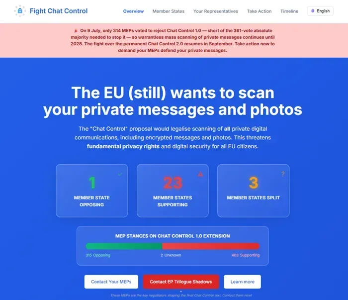 EU gia hạn cơ chế quét tin nhắn riêng tư đến năm 2028
