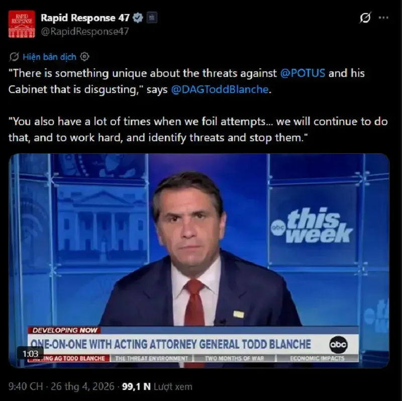 Vụ nổ s&uacute;ng tại Nh&agrave; Trắng, nghi phạm muốn tấn c&ocirc;ng quan chức Ch&iacute;nh phủ?