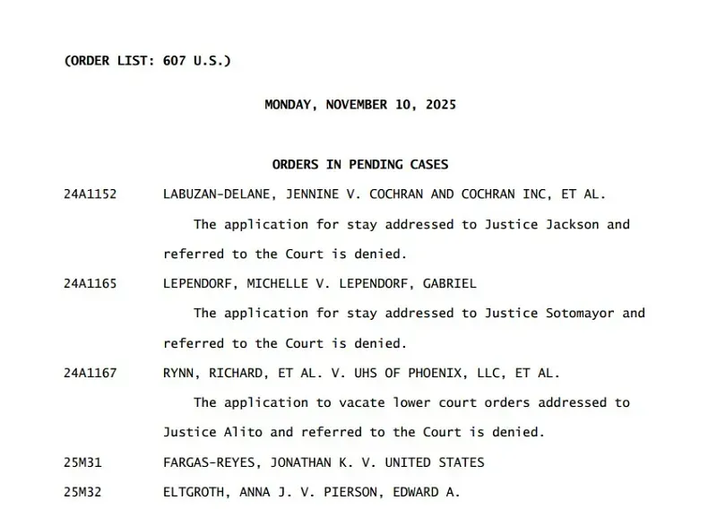 SCOTUS bác bỏ việc xét lại tính hợp hiến của hôn nhân đồng giới 