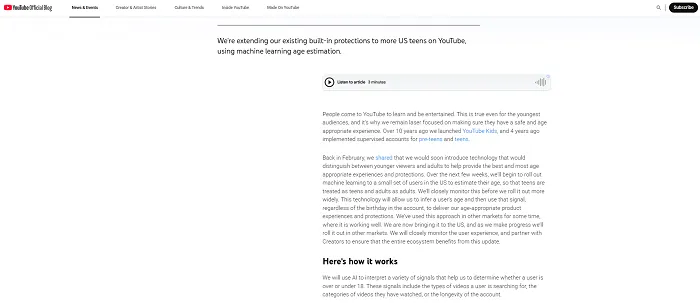 YouTube triển khai AI nhận diện người dùng trẻ em giả mạo người lớn