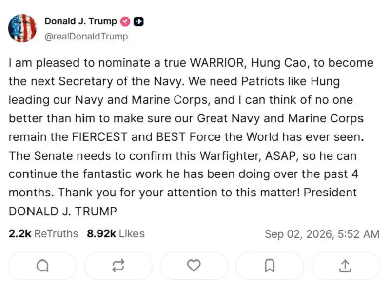 tong-thong-trump-de-cu-ong-hung-cao-lam-bo-truong-hai-quan-hoa-ky-3.webp Tổng thống Donald Trump đề cử ông Hung Cao làm Bộ trưởng Hải quân Hoa Kỳ