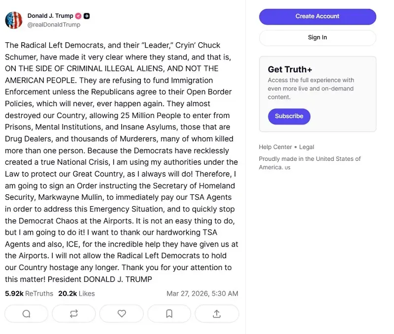 trump-du-dinh-tra-luong-nhan-vien-tsa-giua-luc-chinh-phu-dong-cua-1.webp Trump dự định trả lương nhân viên TSA giữa lúc Chính phủ đóng cửa