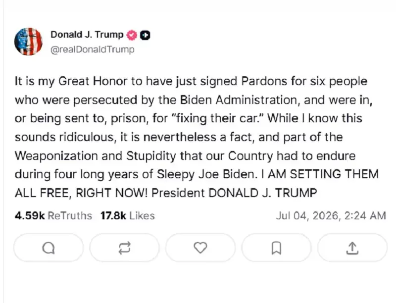 Trump &acirc;n x&aacute; 10 người từng bị kết &aacute;n v&igrave; chỉnh sửa hệ thống kh&iacute; thải &ocirc; t&ocirc;