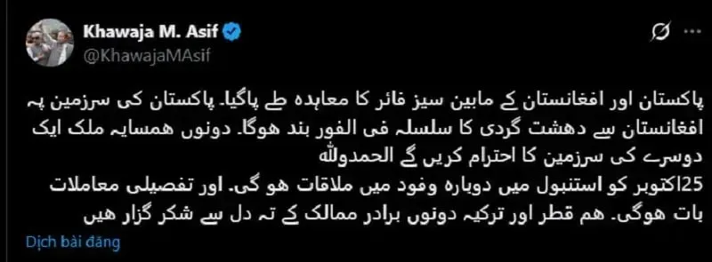 Trung Đông: Afghanistan và Pakistan cam kết duy trì lệnh ngừng bắn