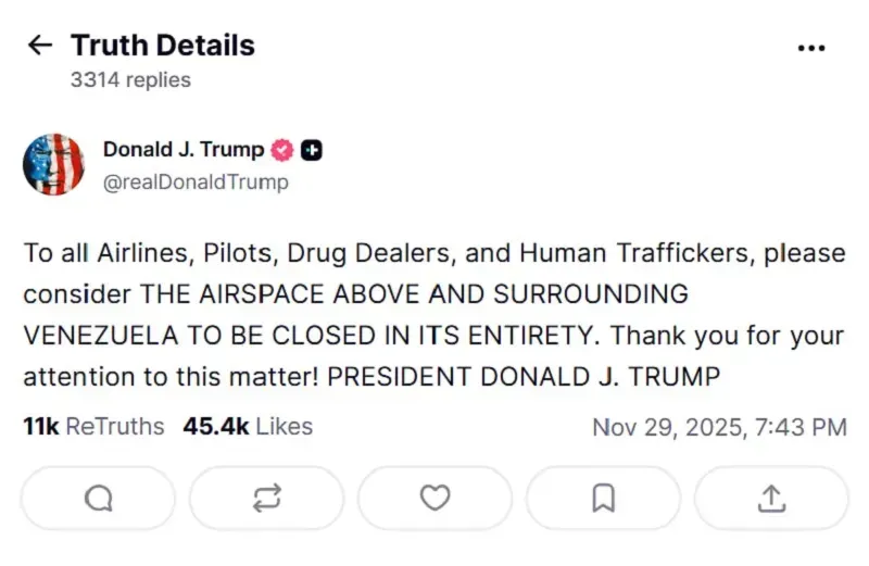 Căng thẳng Hoa Kỳ - Venezuela leo thang: Trump muốn đóng cửa không phận