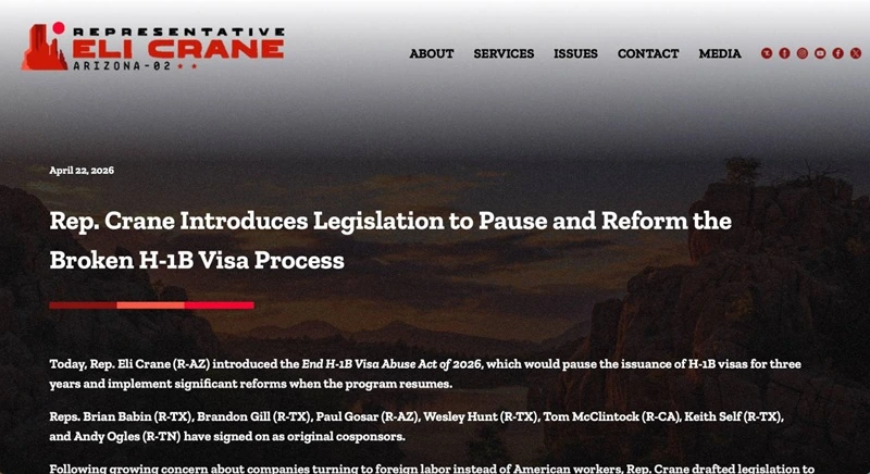 Hạ viện Hoa Kỳ đề xuất dự luật dừng cấp visa H-1B trong 3 năm