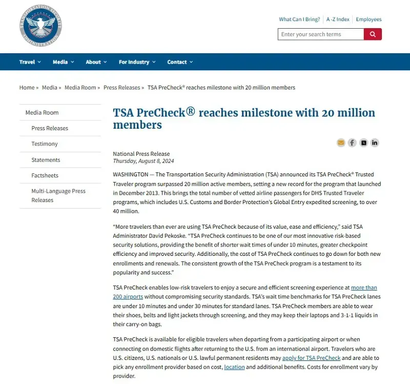 PreCheck vẫn hoạt động tại c&aacute;c s&acirc;n bay d&ugrave; DHS th&ocirc;ng b&aacute;o tạm dừng