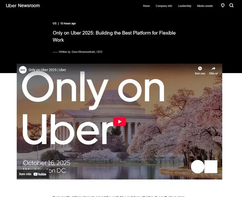 Tài xế Uber có thể kiếm thêm thu nhập qua chương trình thí điểm mới
