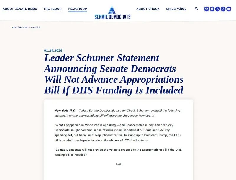 Ch&iacute;nh phủ Hoa Kỳ c&oacute; nguy cơ đ&oacute;ng cửa sau vụ xả s&uacute;ng ở Minneapolis