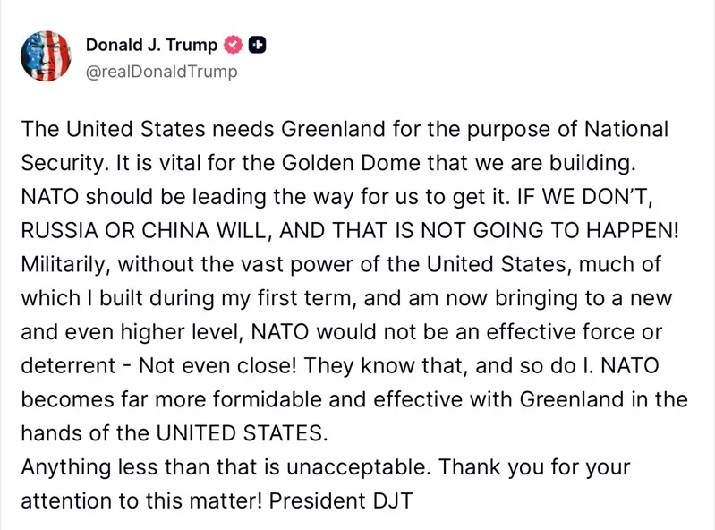 &Ocirc;ng Trump l&ecirc;n tiếng trước tuy&ecirc;n bố kh&ocirc;ng chọn Hoa Kỳ của Greenland