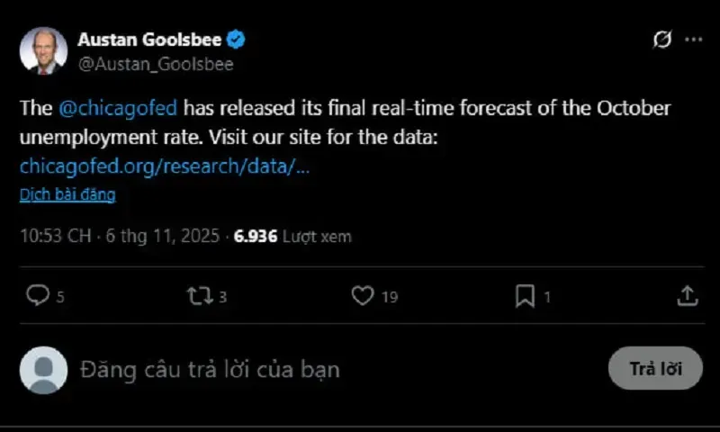 Fed thận trọng khi cắt giảm lãi suất cuối năm do thiếu dữ liệu