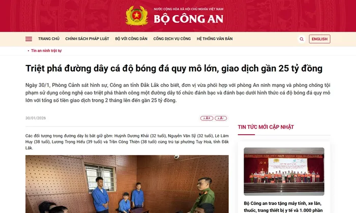 Triệt ph&aacute; đường d&acirc;y c&aacute; độ b&oacute;ng đ&aacute; gần 25 tỷ đồng tại Đắk Lắk
