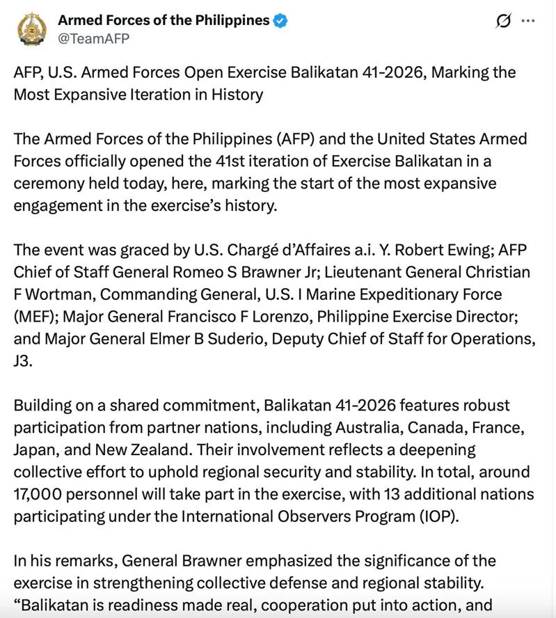 Hoa Kỳ - Philippines phối hợp tập trận lớn nhất từ trước đến nay