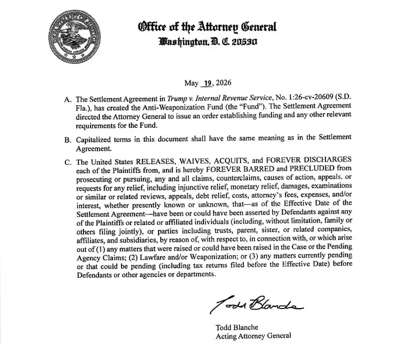 Thỏa thuận giữa DOJ v&agrave; Trump ngăn IRS điều tra c&aacute;c tờ khai thuế cũ?