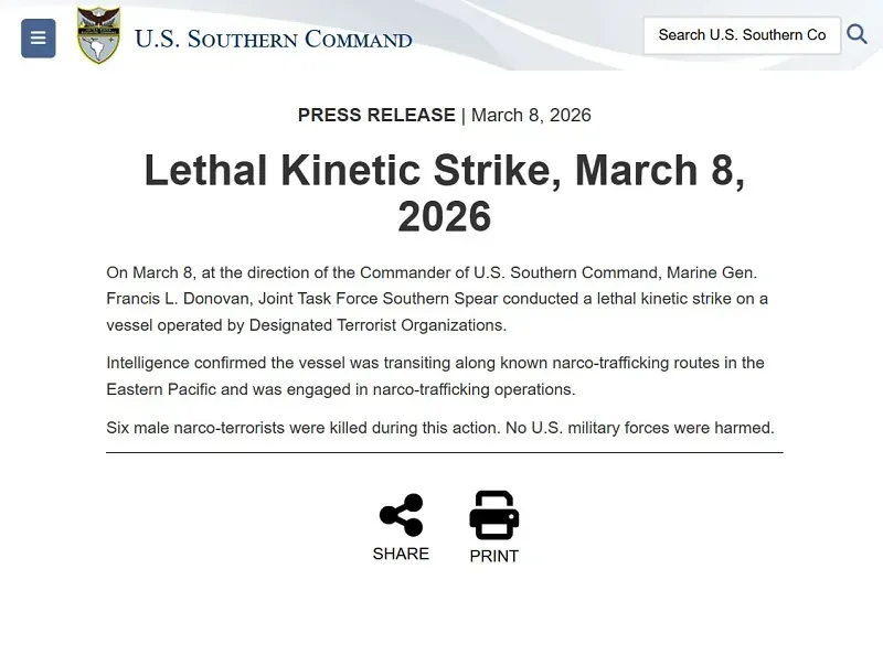 Hoa Kỳ tấn c&ocirc;ng t&agrave;u nghi bu&ocirc;n ma t&uacute;y ở Đ&ocirc;ng Th&aacute;i B&igrave;nh Dương