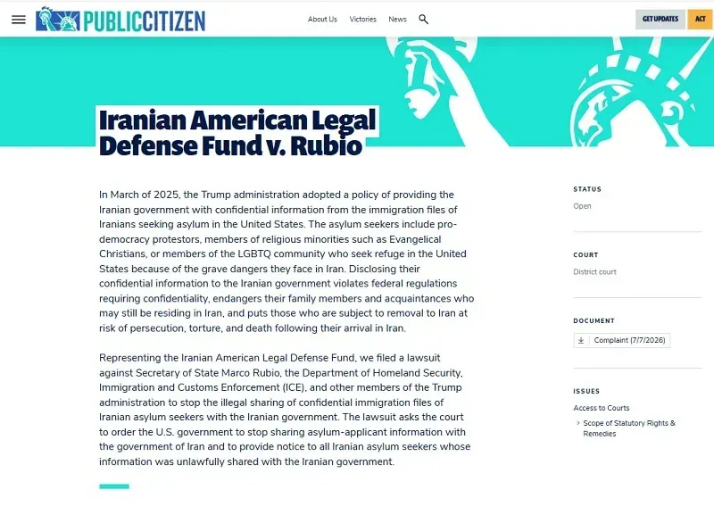 Ch&iacute;nh quyền Trump bị c&aacute;o buộc tiết lộ th&ocirc;ng tin người tị nạn cho Iran