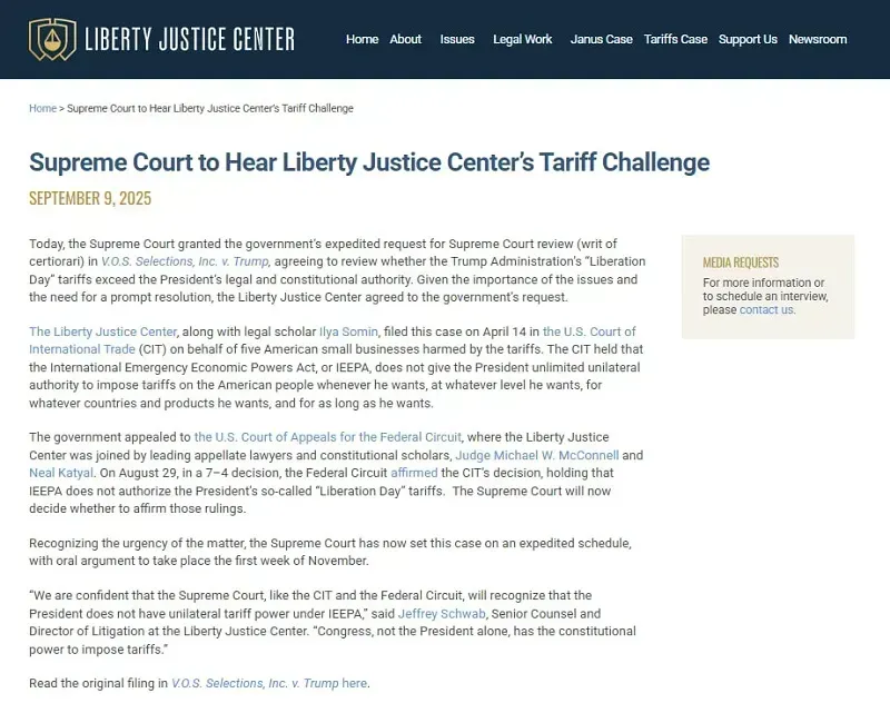 Vụ SCOTUS xem xét lại chính sách thuế quan của ông Trump, các bên nói gì?