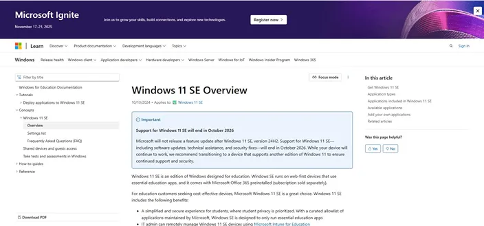 Sau Windows 10, Microsoft tiếp tục “khai tử”  phiên bản Windows 11 SE