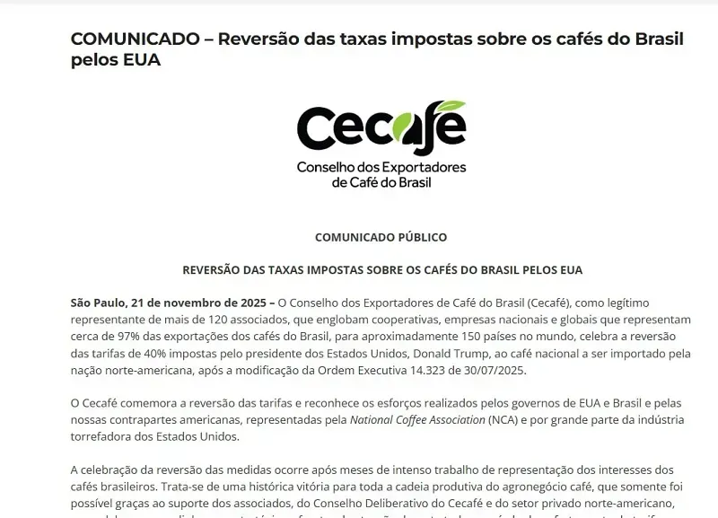 Brazil vui mừng vì Trump dỡ bỏ thuế quan đối với cà phê