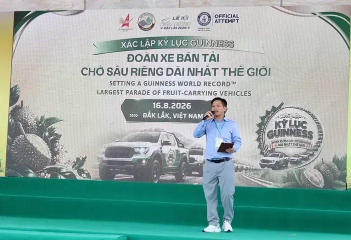 Đắk Lắk lập kỷ lục Guinness với đo&agrave;n xe b&aacute;n tải chở sầu ri&ecirc;ng 
