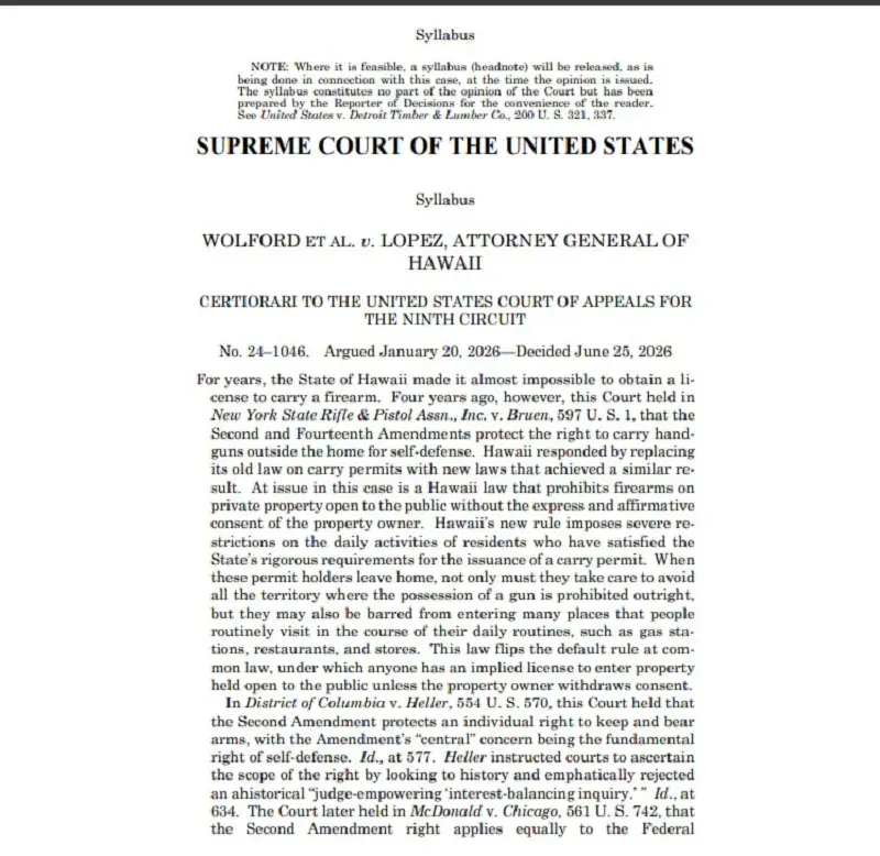 SCOTUS hủy quy định cấm mang s&uacute;ng v&agrave;o cơ sở kinh doanh c&ocirc;ng cộng