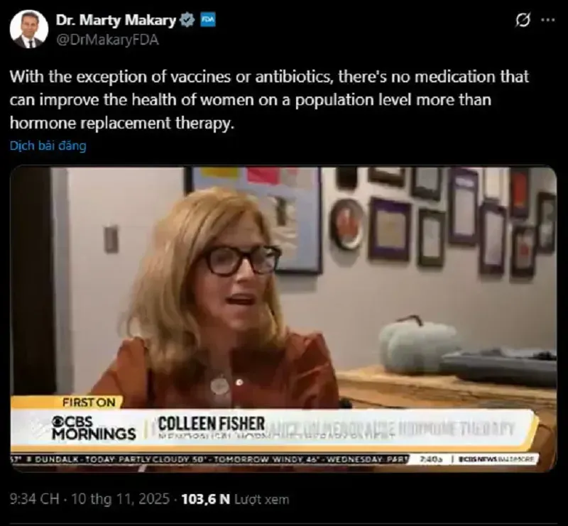 FDA bỏ cảnh báo trên thuốc điều trị mãn kinh, phụ nữ hưởng lợi