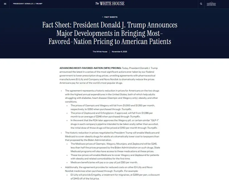 Novo Nordisk giảm giá thuốc trực tiếp cho người tiêu dùng Hoa Kỳ