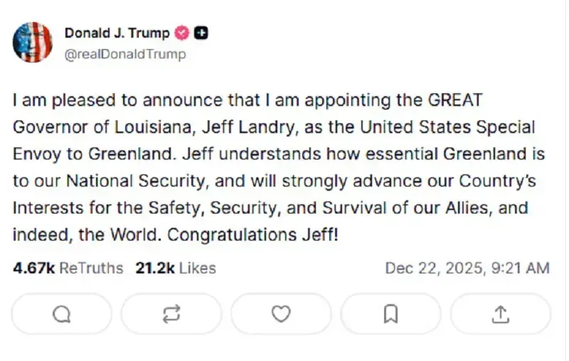 Trump bổ nhiệm đặc ph&aacute;i vi&ecirc;n phụ tr&aacute;ch Greenland, Đan Mạch phản đối