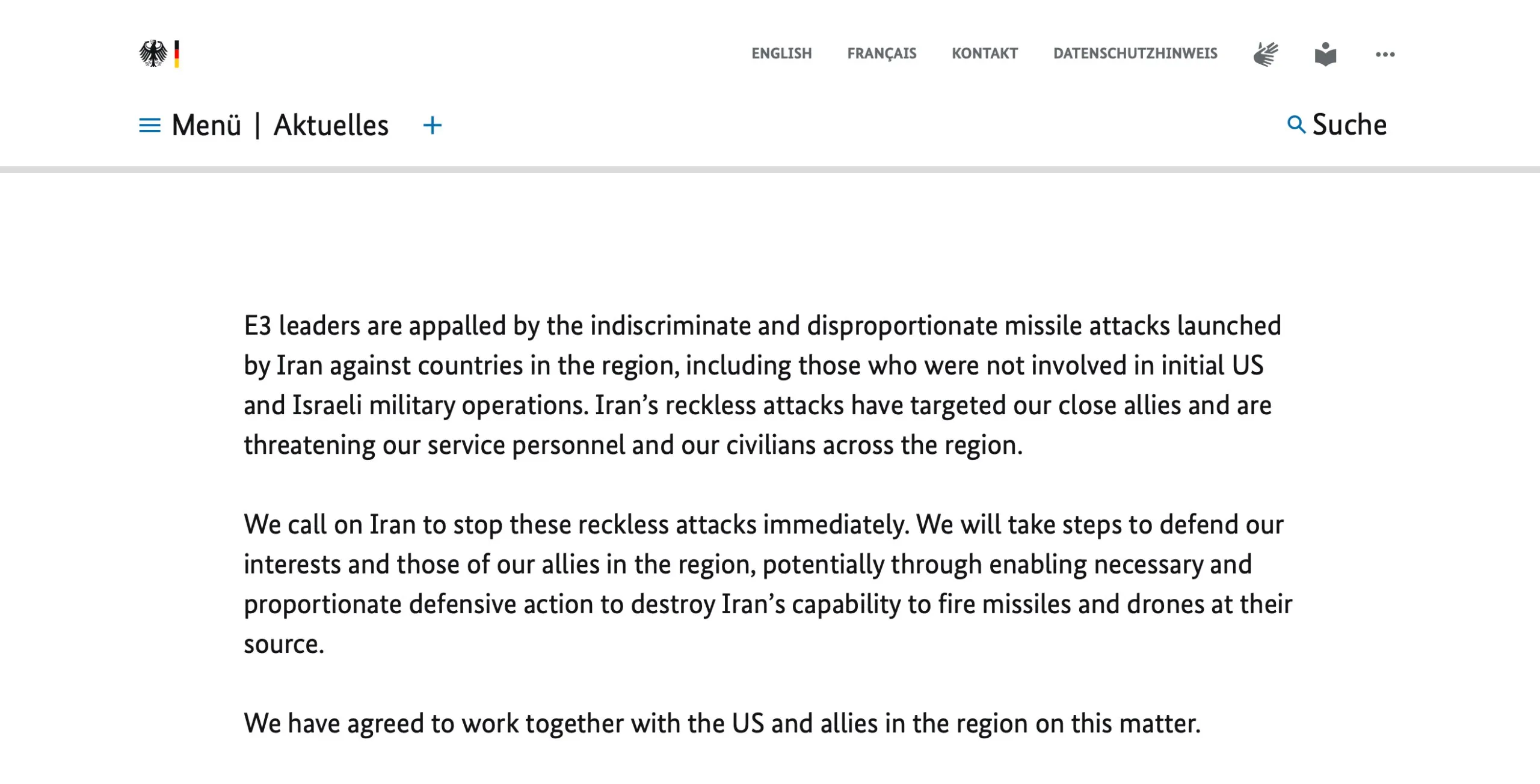 Anh, Ph&aacute;p, Đức sẵn s&agrave;ng hợp t&aacute;c với Hoa Kỳ đối ph&oacute; Iran 