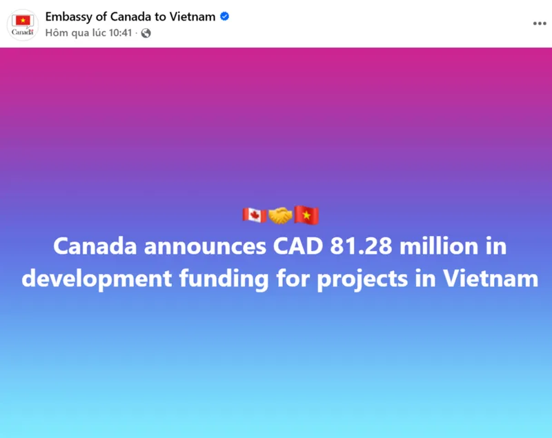Canada viện trợ 81,28 triệu CAD cho c&aacute;c dự &aacute;n ph&aacute;t triển tại Việt Nam