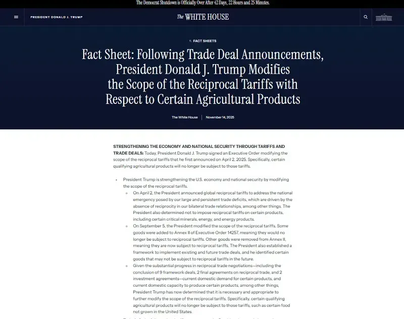 Hoa Kỳ công bố thỏa thuận thương mại cùng loạt quốc gia Nam Mỹ