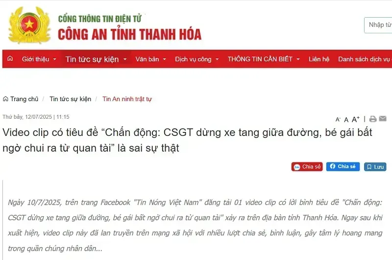 Công an Việt Nam thông tin về đoạn clip gây hoang mang mạng xã hội