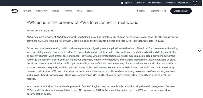 Amazon và Google Cloud hợp tác ra mắt mạng lưới đa đám mây 