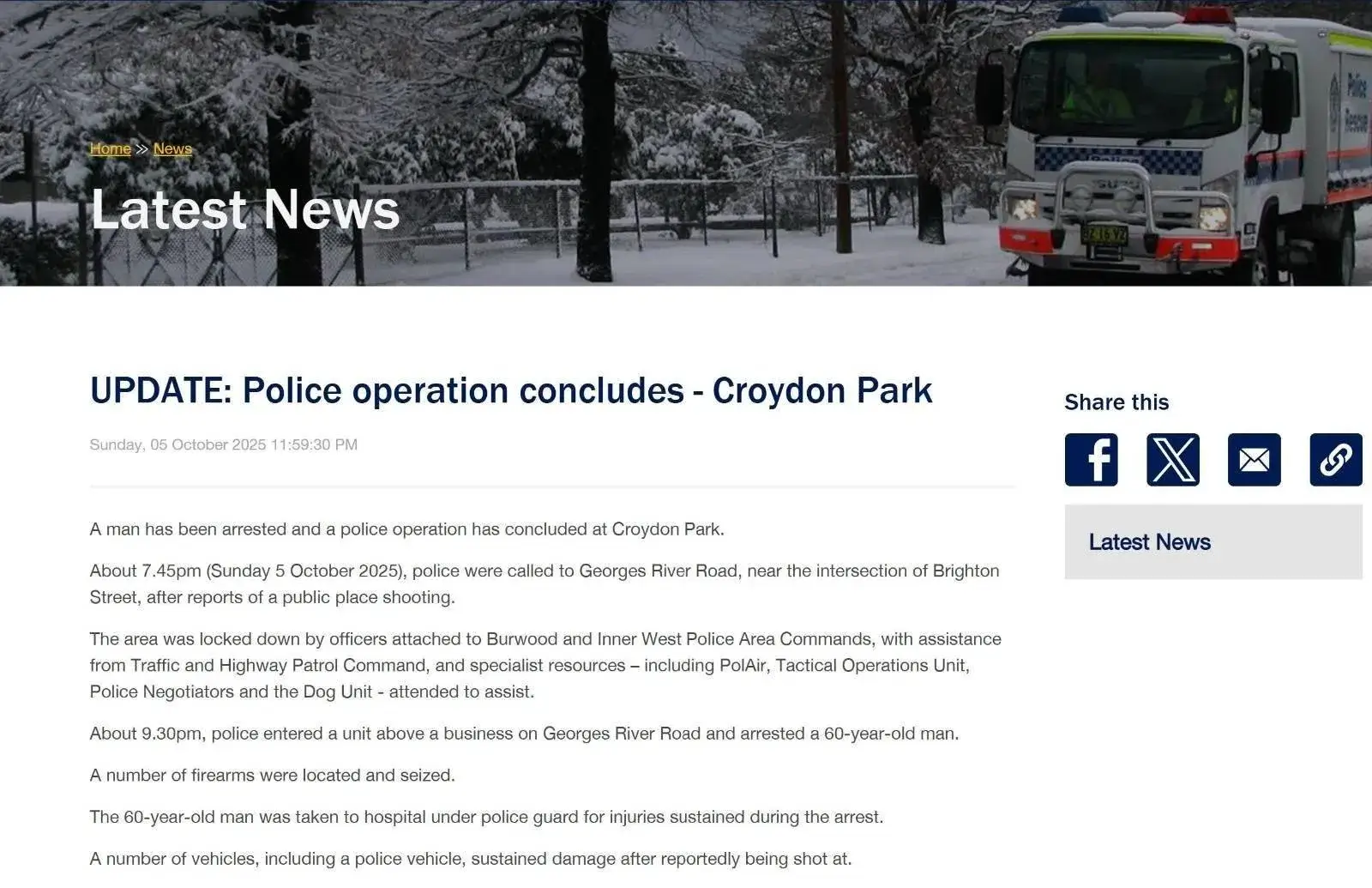 Vụ xả súng tại Australia, nghi phạm bắn 100 viên đạn ra đường phố