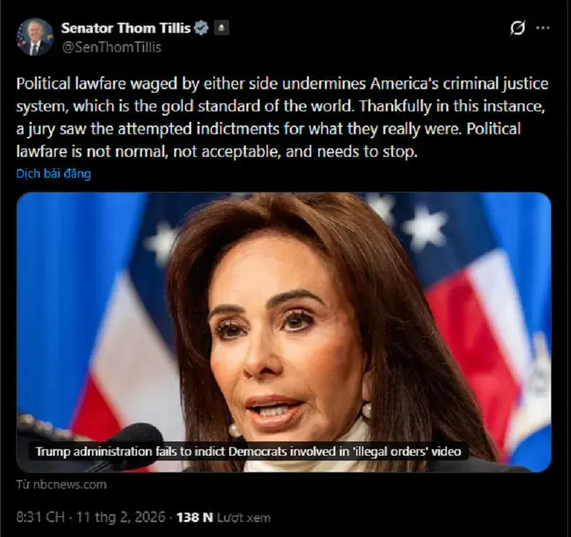 Kh&ocirc;ng truy tố h&igrave;nh sự 6 nghị sĩ DP k&ecirc;u gọi qu&acirc;n đội bất tu&acirc;n Trump