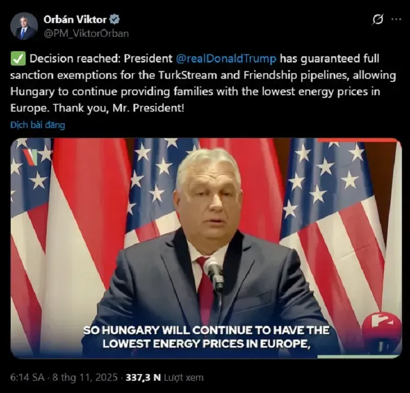 nga-2.webp Trump miễn trừ Hungary khỏi lệnh trừng phạt áp lên Nga