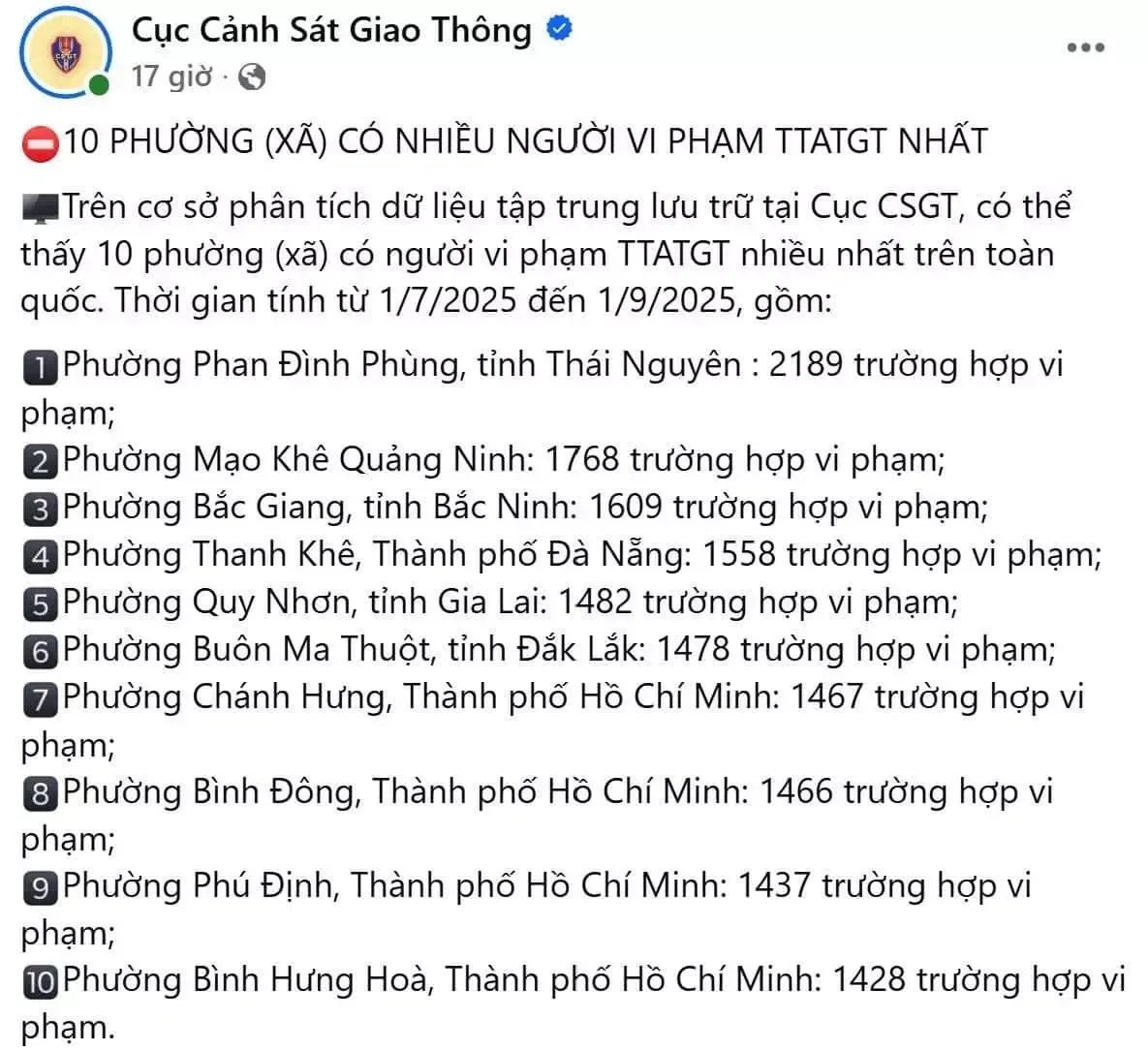 Việt Nam: Thái Nguyên dẫn đầu cả nước về số trường hợp vi phạm giao thông
