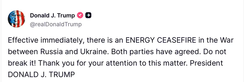 &Ocirc;ng Trump tuy&ecirc;n bố Nga v&agrave; Ukraine đạt thỏa thuận &ldquo;ngừng bắn năng lượng&rdquo; 