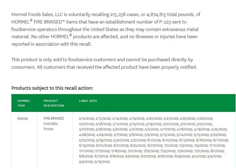hoa-ky-thu-hoi-4,9-trieu-pound-thit-ga-vi-nguy-co-lan-kim-loai-1.webp Hoa Kỳ: Thu hồi 4,9 triệu pound thịt gà vì nguy cơ lẫn kim loại